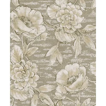Tapeta Eijffinger Luxusní šedo-béžová květinová vliesová tapeta na zeď, 333412, Emerald, Eijffinger, velikost 0,7 x 10 m