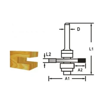 Příslušenství k frézce Makita Kotoučová fréza složiskem stopka 8 mm,47,6x5,5x59 mm
