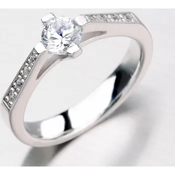 Prsten Dámský prsten bílé zlato 585/1000 zirkon DZ1962B velikost 48