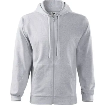 Pánská móda MALFINI Mikina Trendy Zipper 410 na zip, pánská MAL-4100316 XL Melír šedá světlá
