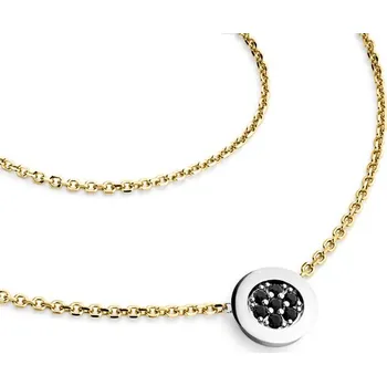 Náhrdelník Dámský náhrdelník přírodní diamant 0.084 ct černé brilianty 10902-NH01-ZLB-Black délka 40 cm