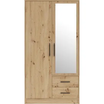 Šatní skříň Šatní skříň SMART SRL3 se zrcadlem, dub artisan, 100 cm