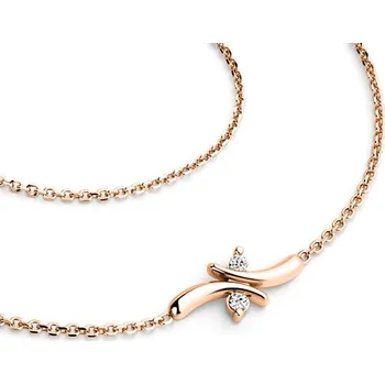 Módní doplněk Dámský náhrdelník přírodní diamant 0.030 ct G/SI brilianty růžové zlato 10851-NH01-CV délka 40 cm