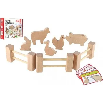 ostatní stavebnice Farma stavebnice dřevěná 17 dílků v krabici