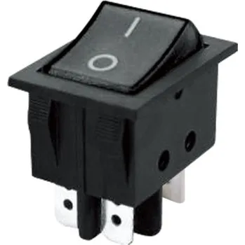 vypínač Přepínač kolébkový 2pol./4pin (ON)-OFF 250V/15A