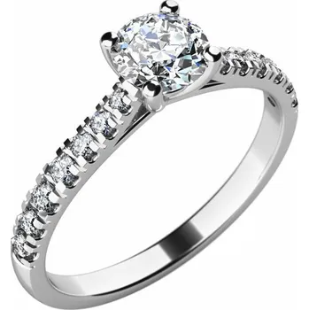 Prsten Dámský prsten bílé zlato 585/1000 přírodní diamant 0.419 ct G/SI 10759D velikost 54