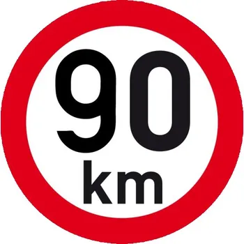 Samolepicí dekorace na vozidlo Samolepka reflexní rychlost 90 km, průměr 200 mm
