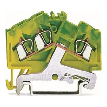Rozvaděč WAGO Svorka 280-637 3vodičová, řadová, pro ochranný vodič, na DIN lištu 35&nbsp;×&nbsp;15 a&nbsp;35&nbsp;×&nbsp;7,5, CAGE CLAMP®, 2,50 mm², zelenožlutá 280-637