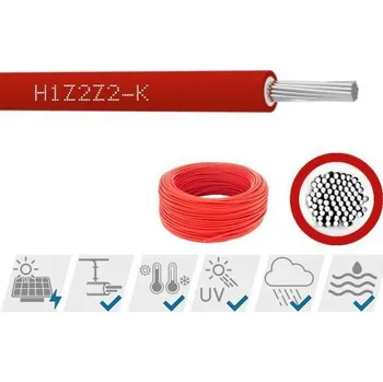 solární kabel Solární kabel H1Z2Z2-K 1x4 červená