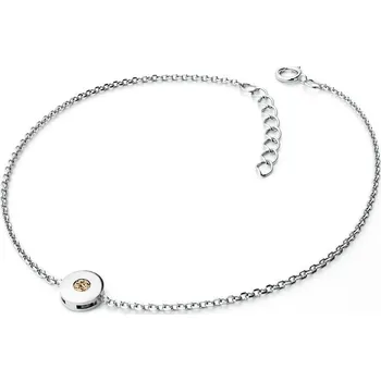 Módní doplněk Dámský náramek bílé zlato 585/1000 přírodní diamant 0.055 ct champagne 10911-NR01-B-Champ délka 18 cm