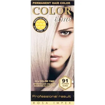 Barva na vlasy Color Time Permanentní Barva na vlasy 91 Platinová blond 100 ml