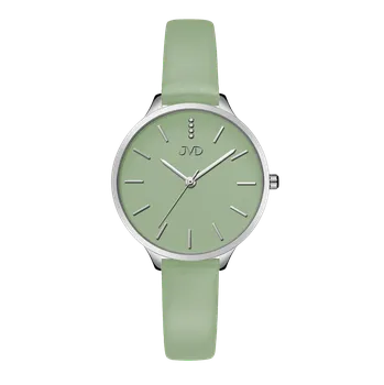 Hodinky JVD Zelené dámské módní designové hodinky JVD JZ201.10 s řemínkem z pravé kůže ( )