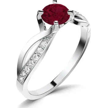 Prsten Dámský prsten přírodní diamant 0.60 ct G/SI granát a brilianty 140002-B-GRA velikost 51