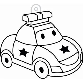 Závěsná sklíčka k vybarvení barvami na sklo cca 8 cm - 63. POLICEJNÍ AUTO