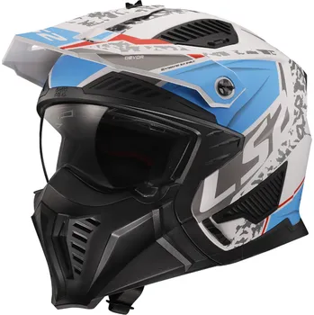 Helma na motorku LS2 OF606 DRIFTER DEVOR M.WHITE BLUE-06 (velikost helmy: XXL (63-64 cm))