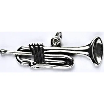 Přívěsek Stříbrný přívěsek trumpeta - P229 (Stříbrný hudební nástroj trubka - přívěsek)