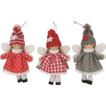 Vánoční dekorace Anděl v šatech 13 cm na zavěšení