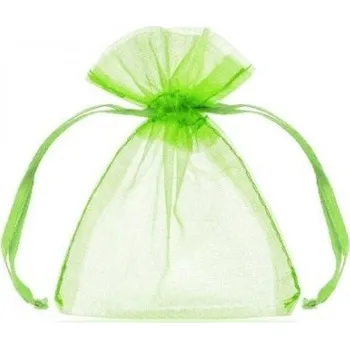 Dárková taška Dárkový sáček organza 7,5 x 10 cm - zelená - 9610
