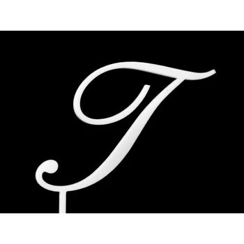 Jedlá dekorace na dort Písmeno na dort - T - bílé