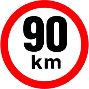 Samolepicí dekorace na vozidlo Samolepka reflexní rychlost 90 km, průměr 150 mm