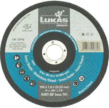 Řezný kotouč Kotouč řezný, 150 x 1,6mm, A46T-BF INOX, LUKAS