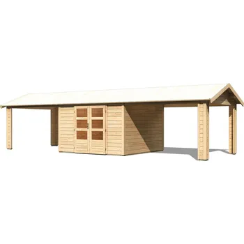 Zahradní domek Dřevěný domek KARIBU THERES 7 vč. dvou přístavku (31460) natur LG3156
