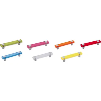 Nábytkové kování úchytka SIRO SM 819-126 akrylát SN16MV11 akrylát modrý, bílý hliník efekt