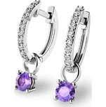 Dámské náušnice bílé zlato 585/1000 přírodní diamant 0.45 ct G/SI briliantové s tanzanitem tanzanit 10863-B-DIA-TAN