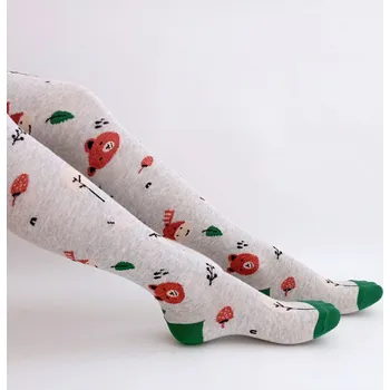 Dětské bavlněné punčocháče TREPON Palouk, šedý melír (dětské punčocháče se zvířátky)