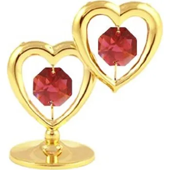 Žertovný předmět Dvě zamilované srdce Crystocraft - zlatavá