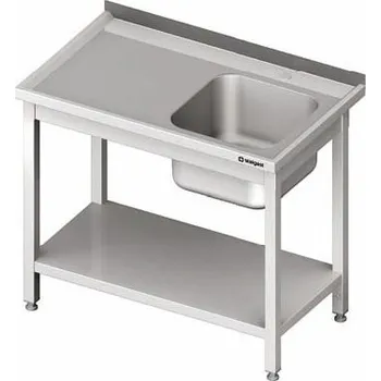 Dětský stůl Stůl s jednokomorovým dřezem z pravé strany a policí 1300x700x850 mm | STALGAST, 980697130