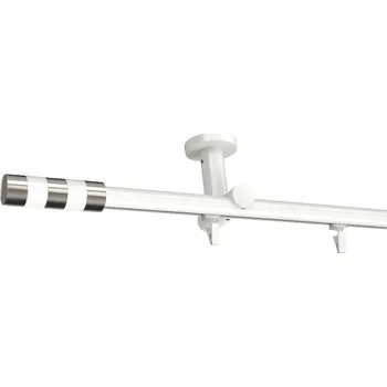 Garnýž Kovovégarnýže.cz Stropní garnýž Imperial broadway 19 mm bílá lesklá Varianta jednořadá nebo dvouřadá: Dvouřadá, Uchycení látky: jezdec s kovovou žabkou, Délka garnýže Broadway: 320 cm