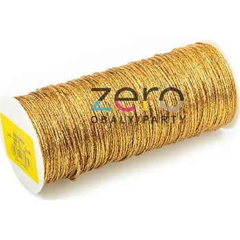 Stuha Šňůrka lurexová s drátkem 15 m - zlatá