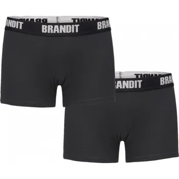 Pánské spodní prádlo Boxerky Brandit Boxershorts Logo Black-Black - 3XL