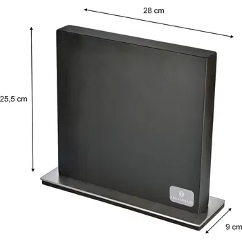 Blok na nože Zassenhaus magnetický,jasanové dřevo / černá,varianty, Černá