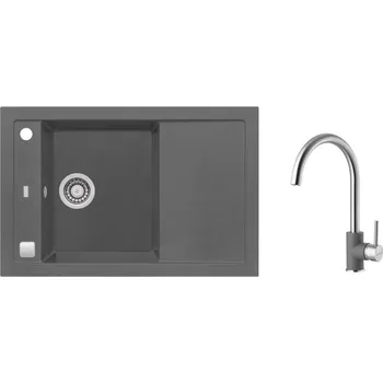 Granitový dřez SET ALVEUS FORMIC 30 STEEL+ ELZA STEEL