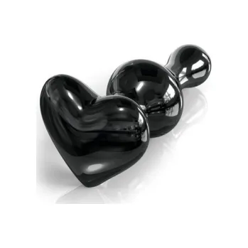 LOLO anální kolík skleněný černý srdce