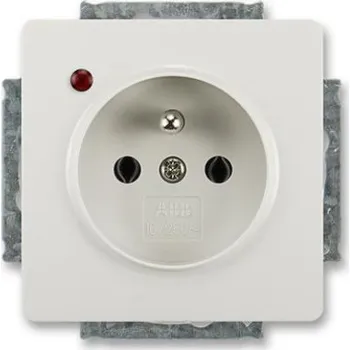 vypínač ABB Swing (L) zásuvka světle šedá 5598G-A02349 S1 s přepěťovou ochranou