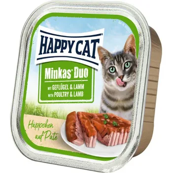 Krmivo pro kočku Happy Cat Minkas Duo - Drůbež & Jehně 16x100g