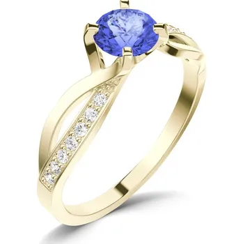 Prsten Dámský prsten přírodní diamant 0.50 ct G/SI tanzanitem a brilianty tanzanit 140002-ZL-TAN velikost 46