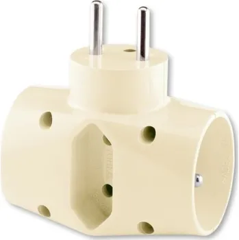 Elektrická vidlice ABB rozdvojka slonová kost 5323-23 C