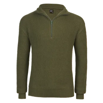 Pánský svetr Svetr Brandit Marine Pullover Troyer olivový - 4XL