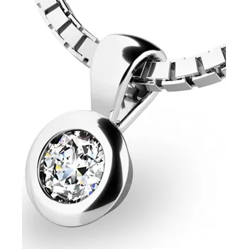 Přívěsek Dámský přívěsek bílé zlato 585/1000 přírodní diamant 0.200 ct G/SI 10908-B-DIA bez řetízku