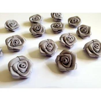 Party dekorace Saténové růžičky šedé