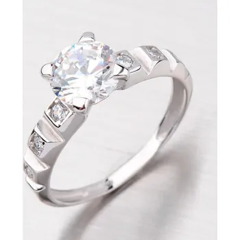 Šperk Dámský prsten bílé zlato 585 zirkon GZ2490B velikost 56