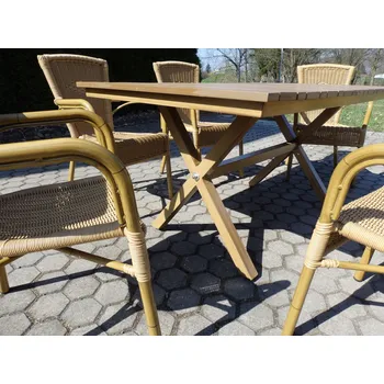 Zahradní stůl Stůl - AXEL SET 6 , umělý ratan POLYWOOD