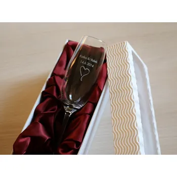 Sklenice VE Dárková krabička se saténem na 1 skleničku
