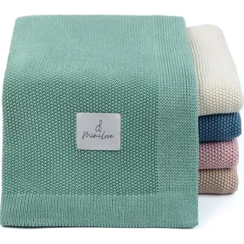 Dětská deka Mimilove Bambusová deka v úpletu rýžový vzor pro větší děti Rozmarýn