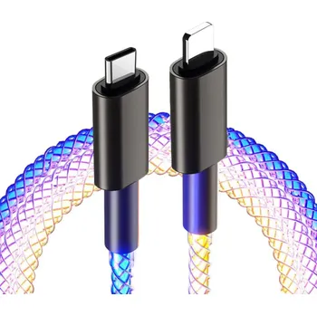 Datový kabel MXM Nabíjecí a synchronizační USB-C / Lightning kabel pro apple s podsvícením a PD, 1 metr