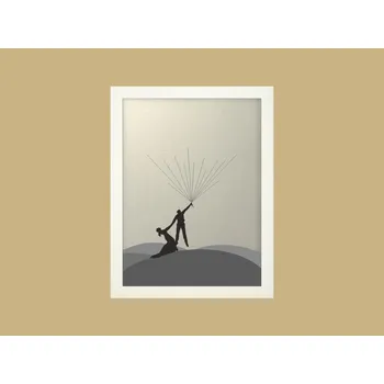 Svatební dekorace Svatební balónky hostů v bílém rámu 33 x 43 cm